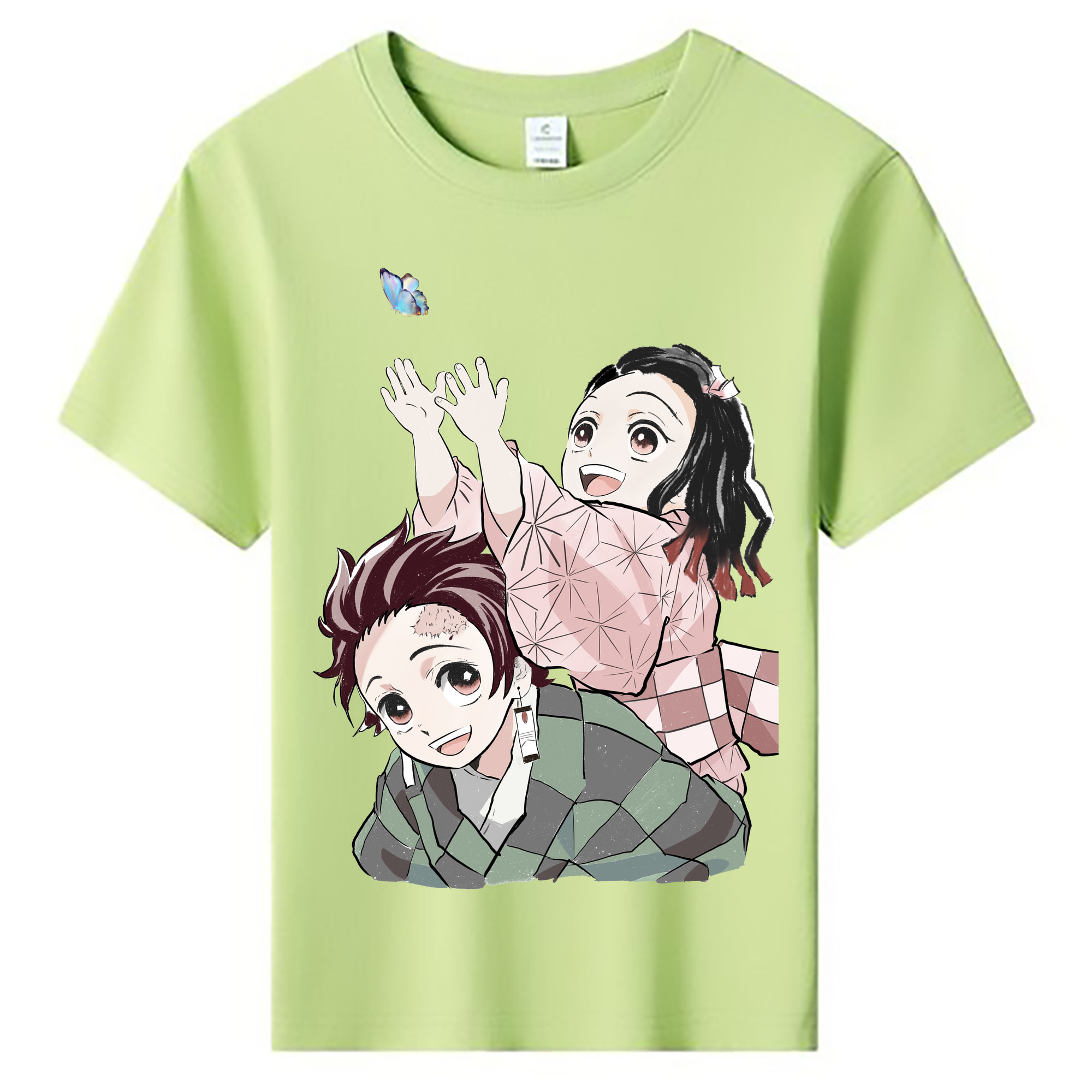 （画像用） 鬼滅の刃（きめつのやいば）竈門 禰󠄀豆子／かまど ねずこ Kamado Nezuko 綿100％キッズTシャツ（フロントプリント）